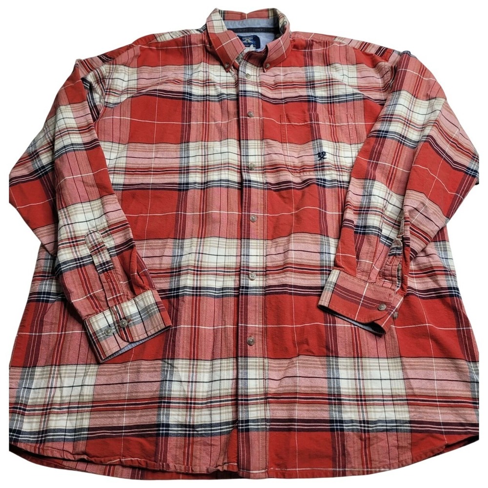 Wrangler 20X Red Plaid Long Sleeve Button‎ Up Shirt Men's XXL (?) Western Cowboy